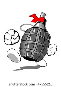 Funny Brave Grenade Vector