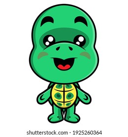 Funny Brazilian Turtle Cartoon Characters standing, best for logo or mascot of Aquarium Pet Shop