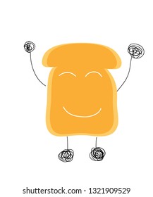 funny bread on white background.