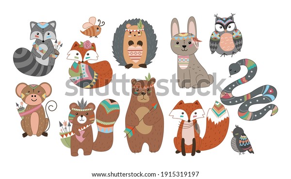 Funny breeding animals. Forest animal\
cub, cute wild fox, bear and cute bunny, funny owl. Hedgehog with\
beaver. Isolated cartoon vector symbols icons\
set.