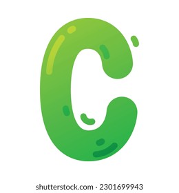 Funny Bright Balloon Letter C of Children Alphabet Vector Illustration