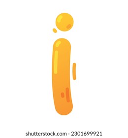Funny Bright Balloon Letter I of Children Alphabet Vector Illustration