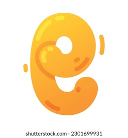 Funny Bright Balloon Letter E of Children Alphabet Vector Illustration