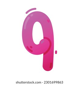 Funny Bright Balloon Letter Q of Children Alphabet Vector Illustration
