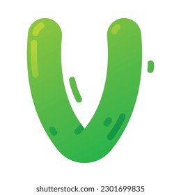 Funny Bright Balloon Letter V of Children Alphabet Vector Illustration