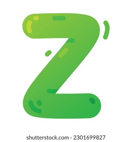 Funny Bright Balloon Letter Z of Children Alphabet Vector Illustration