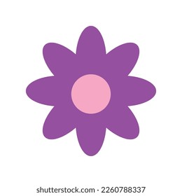 funny bright modern hippie flower vector illustration