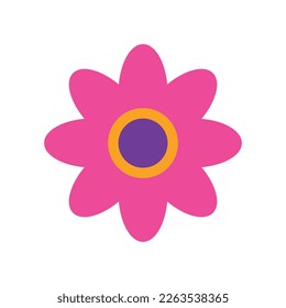 funny bright modern hippie flower vector illustration