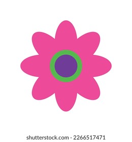 funny bright modern hippie flower vector illustration