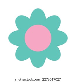 funny bright modern hippie flower vector illustration