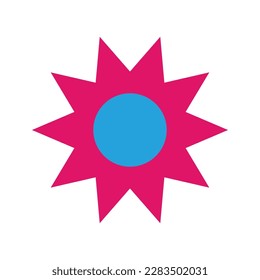 funny bright modern hippie flower vector illustration