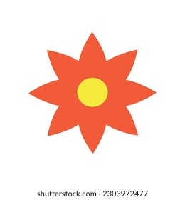 funny bright modern hippie flower vector illustration