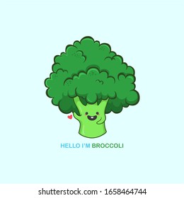 Graciosa ilustración vectorial de caracteres brócoli