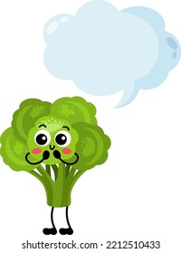 Funny broccoli with empty speech bubble
