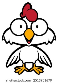 Funny Broiler chicken cartoon characters. Best for sticker, logo, and mascot for fried chicken restaurant business for kids