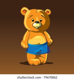 Funny brown bear standing