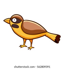 Funny brown bird - vector.