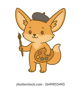 A funny brown cartoon puppy vector illustration shows a happy isolated pet mammal with a cute tail