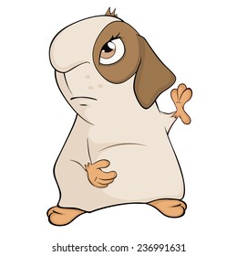 Funny brown guinea pig  cartoon