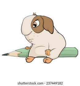 Funny brown guinea pig cartoon 