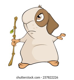 Funny brown guinea pig cartoon 