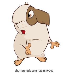 Funny brown guinea pig cartoon 