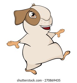 Funny brown guinea pig cartoon
