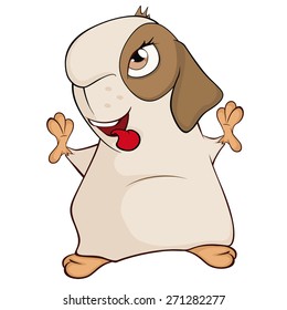 Funny brown guinea pig cartoon