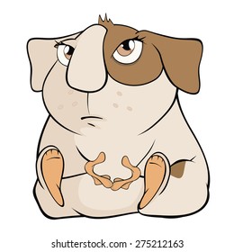 Funny brown guinea pig cartoon