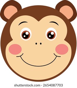 Engraçado rosto de macaco marrom com bochechas
