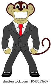 funny brown monkey in a suit