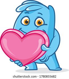 Funny bubble gum character mascot