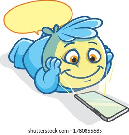 Funny bubble gum character mascot