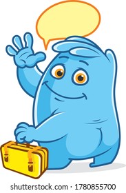 Funny bubble gum character mascot