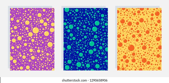 Funny bubbles on bright background. Collection of covers for design. EPS10