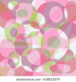 Funny bubbles print  in green and pink tones.