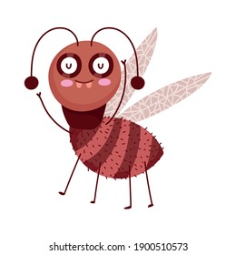 funny bug ant icon cartoon in isolated style vector illustration