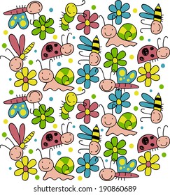 funny bugs cartoon patter