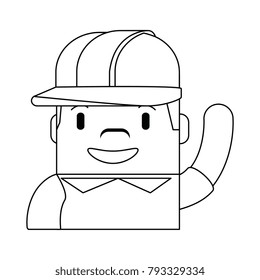 funny builder avatar character
