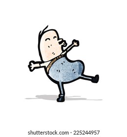 caricatura de un hombre con forma de judía abultada