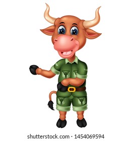Funny Bull Cartoon For Your Design