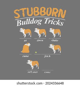 funny bulldog tricks pet dog mum dad trainer wo sport design vector illustration for use in design and print wall art poster canvas