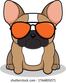 funny bulldog who wears glasses