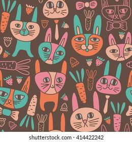 Funny Bunnies Seamless Pattern