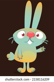 Funny bunny cartoon. Vector rabbit  illustration isolated
