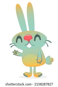 Hübscher, sonniger Cartoon. Vektorkaninchen-Illustration einzeln