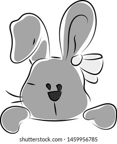 Funny bunny drawing, illustration, vector on white background.