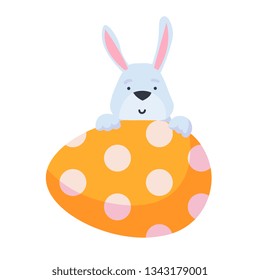 funny bunny with easter egg