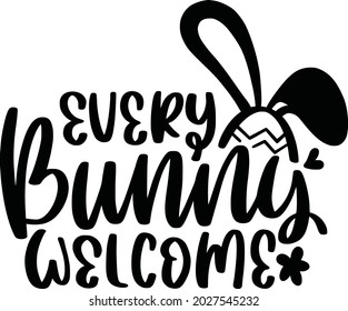 Divertido Bunny Easter Lettering cita inspiradores afiches imprimibles Motivadores Tote Bag T Shirt Diseño de cada conejito bienvenido