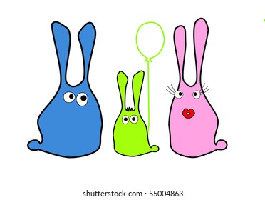 Funny bunny family
